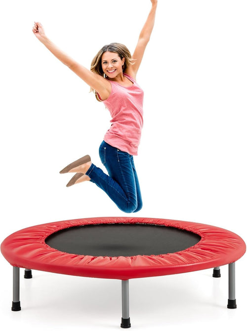 38'' Mini Trampoline Foldable Fitness Rebounder Indoor Outdoor Red