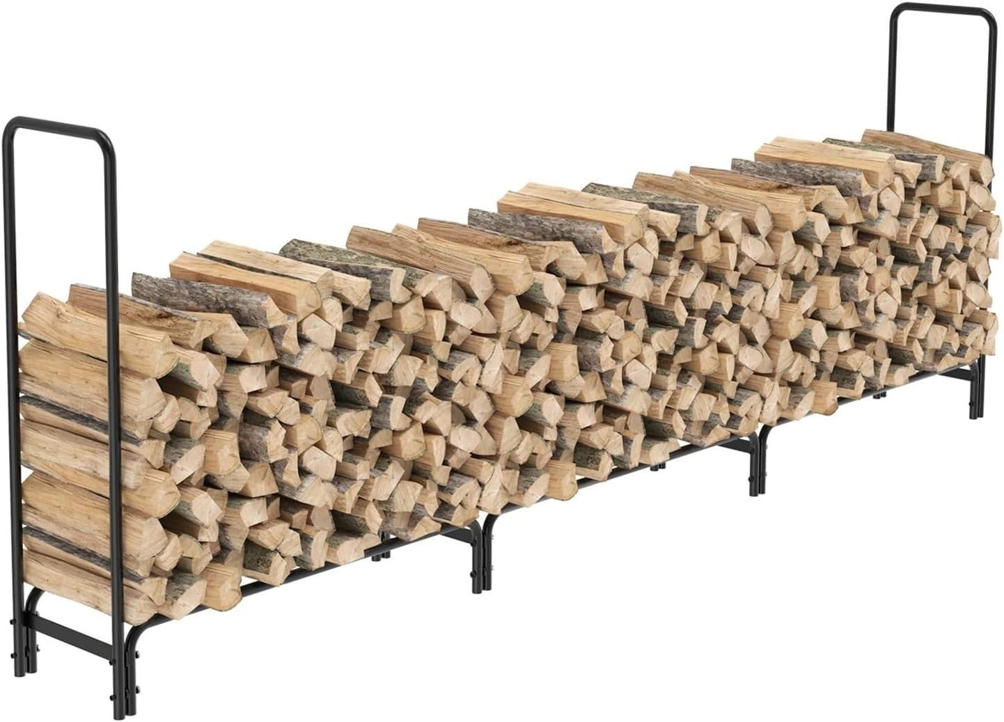 Heavy Duty Firewood Rack Log Holder for Indoor/Outdoor Wood Storage - 8ft