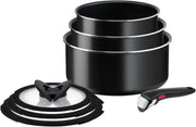 7pcs Non Stick Saucepan Set 16/18/20cm with Lids & Removable Handle Easy Clean