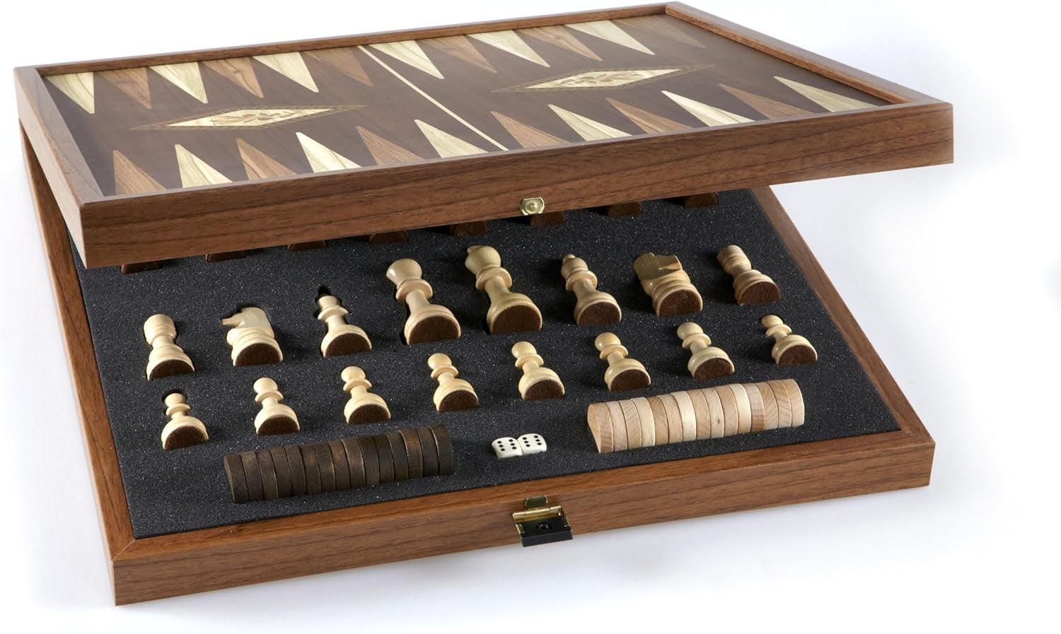 Premium 2-in-1 Wooden Chess & Backgammon Set 41cm – Classic Gift Game