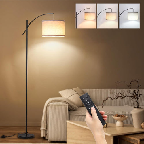 Arc Floor Lamp Dimmable Remote Control 3 Colour Temps E27 Modern Reading