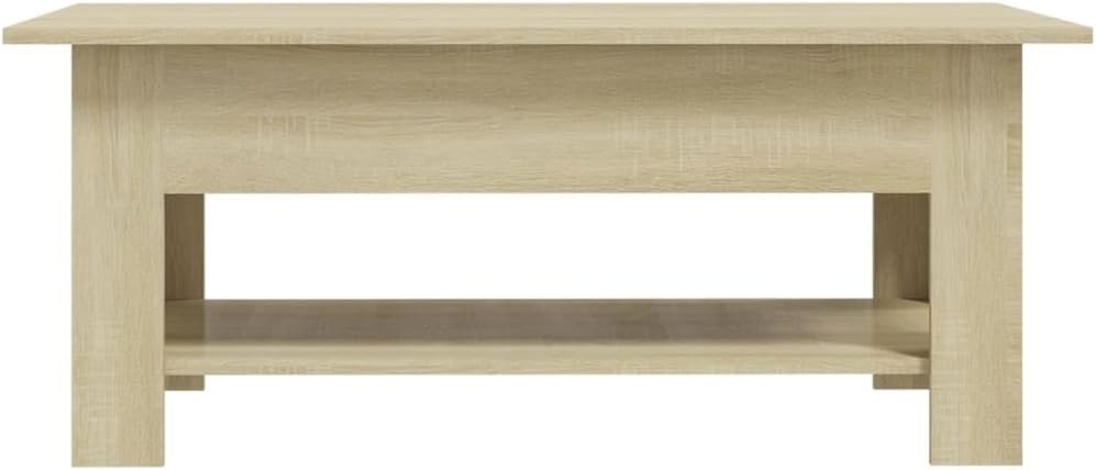 Modern Sonoma Oak Coffee Table with Storage Shelf – Stylish & Functional