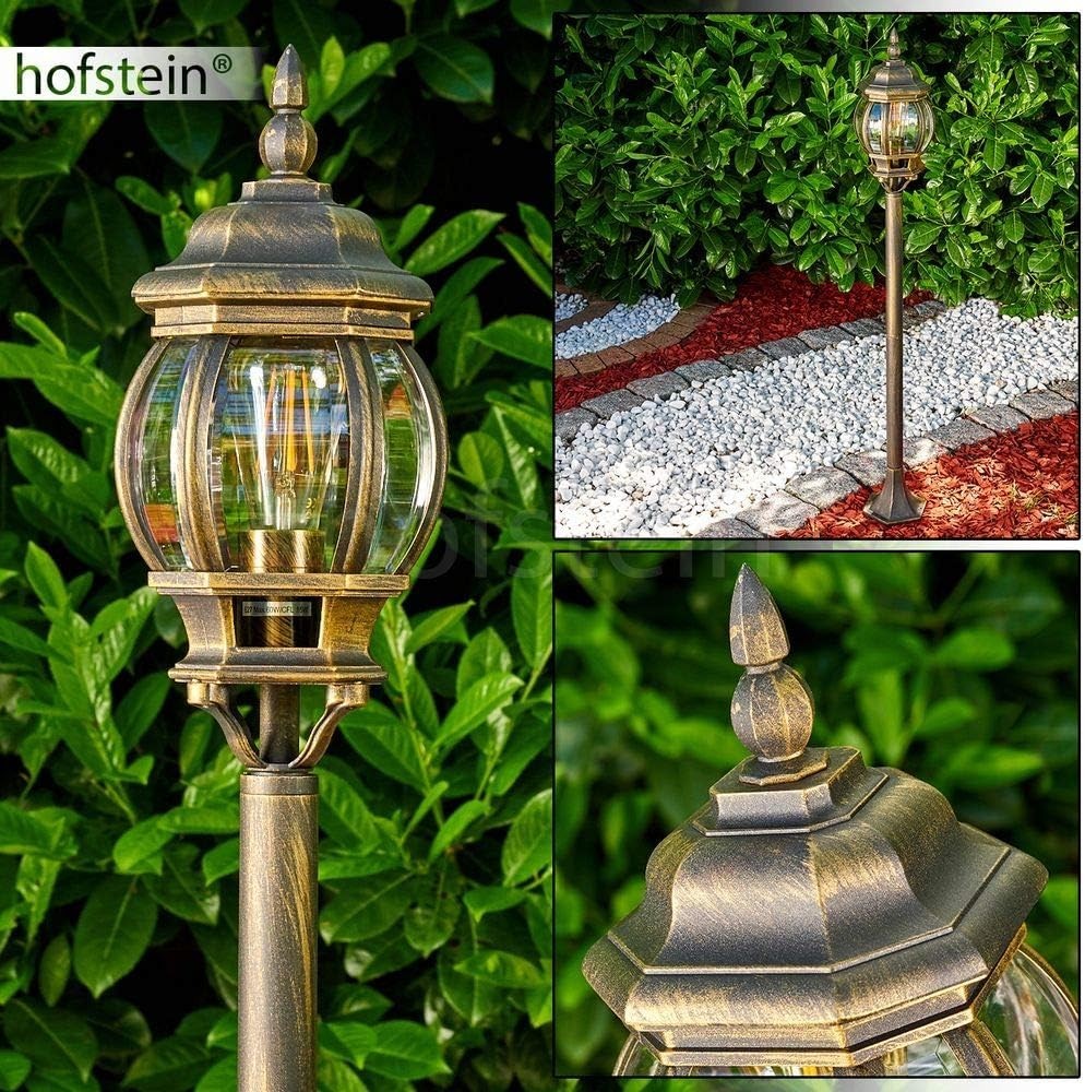 Lentua 120cm Antique Outdoor Floor Lamp Brown Gold IP44 E27