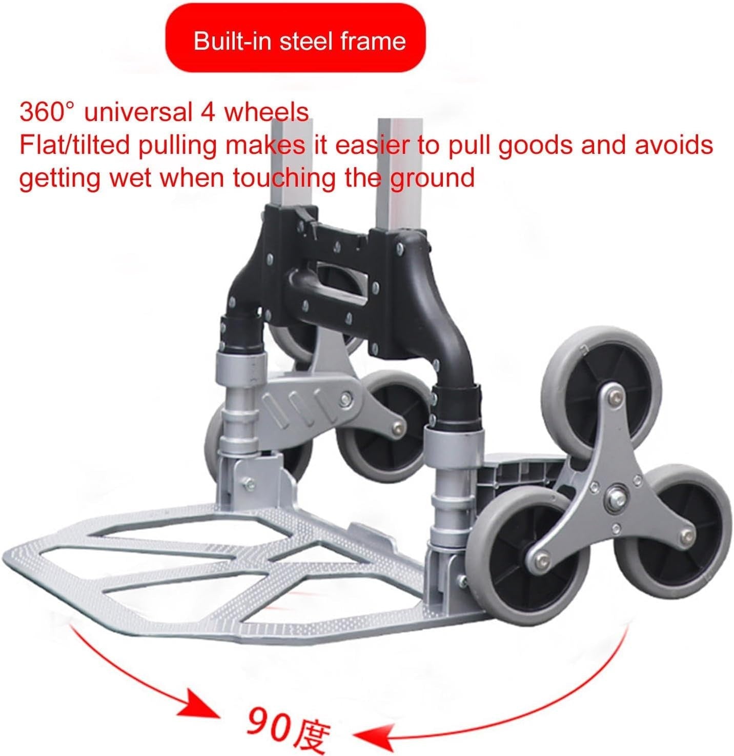 Aluminium Stair Climbing Sack Truck Folding Hand Trolley Adjustable Handle