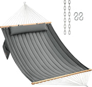 Luxury Quilted Double Hammock w/ Spreader Bars & Pillow | 450lbs | Outdoor