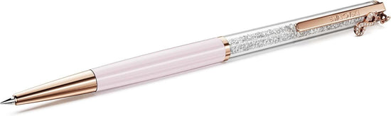 Pink Crystal Ballpoint Pen Fine Black Ink Rose Gold Gift Pouch