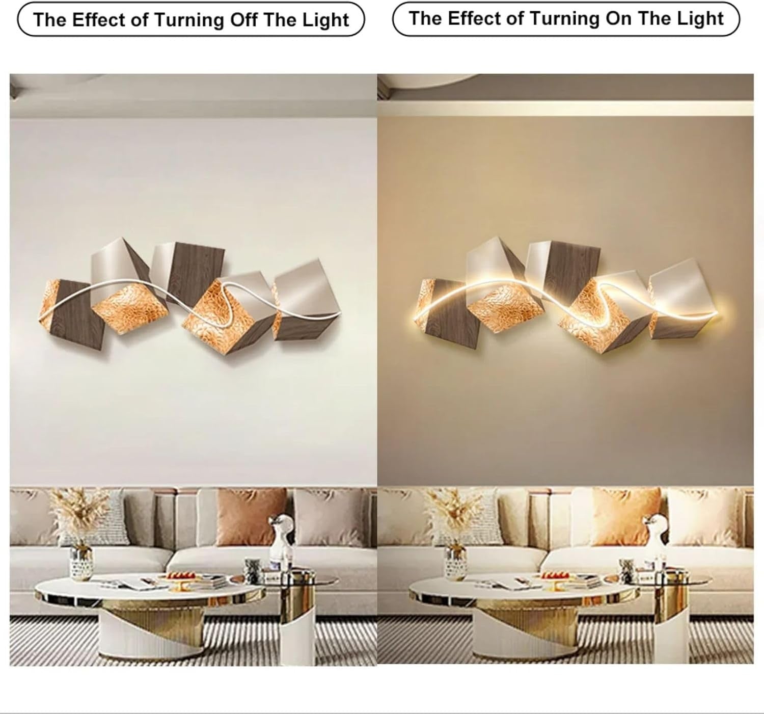 LED Light Wall Art 3D Illuminated MDF Panel Modern Decor