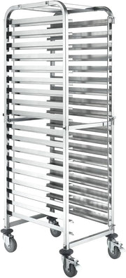 Commercial Bakery Trolley 18 Level Stainless Steel Gastronorm Rack Wheels