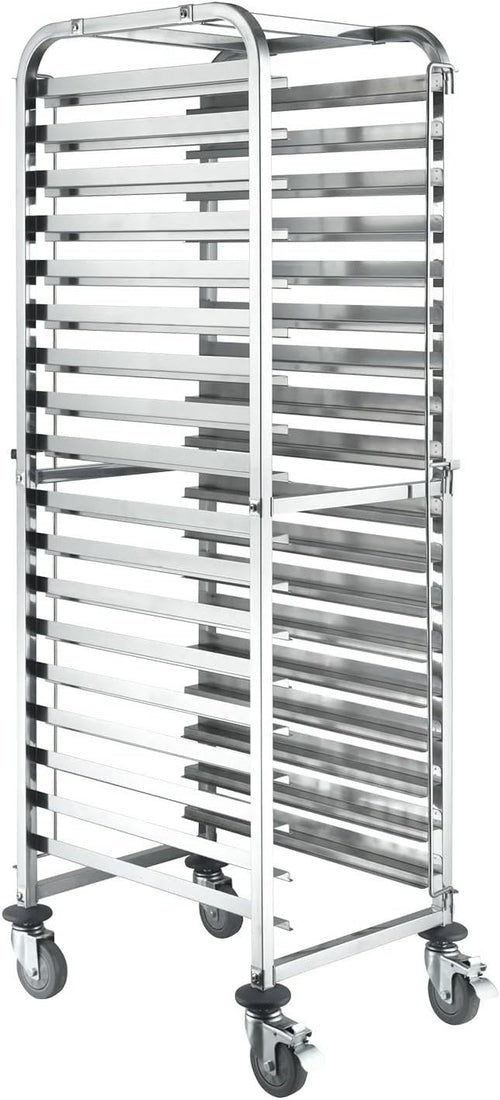 Commercial Bakery Trolley 18 Level Stainless Steel Gastronorm Rack Wheels