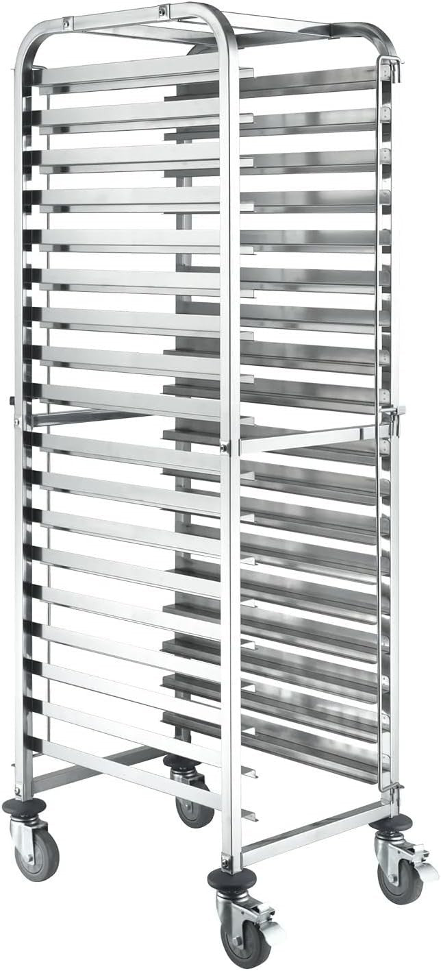 Commercial Bakery Trolley 18 Level Stainless Steel Gastronorm Rack Wheels