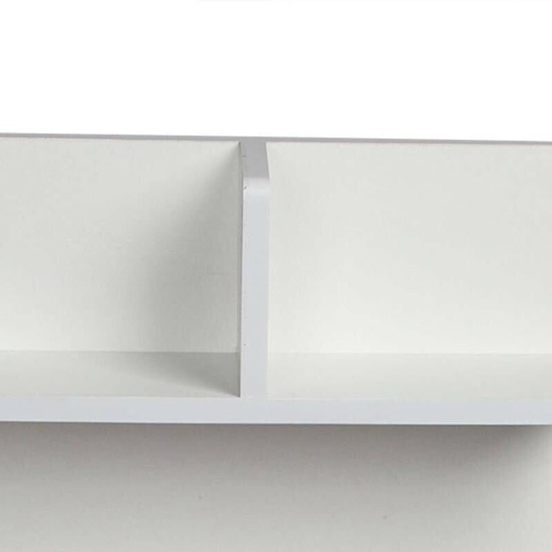 White Bedside Table with Drawer & Shelves, Compact Nightstand 60cm Modern