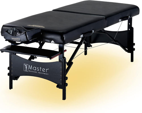 76cm Luxury Massage Table with Ambient Light Portable Spa Beauty Bed Black