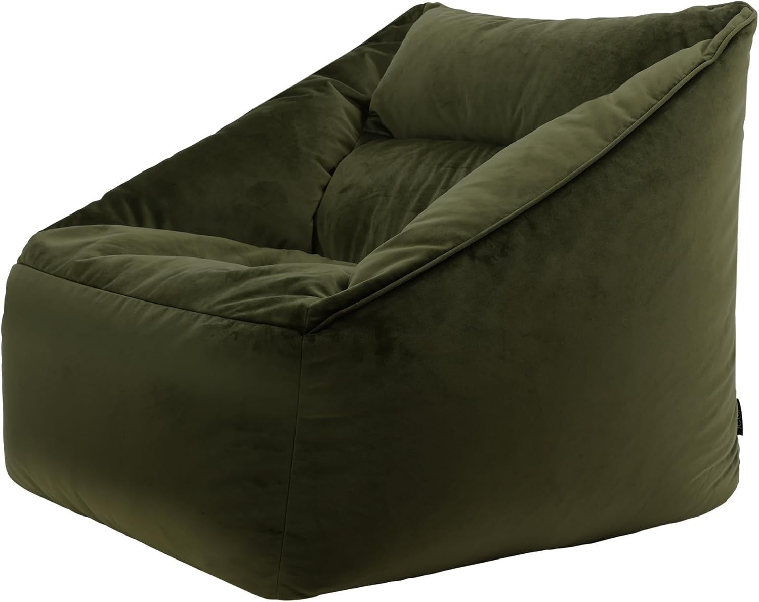 Olive Green Velvet Bean Bag Armchair Adult Lounge Chair Soft Seat Sofa