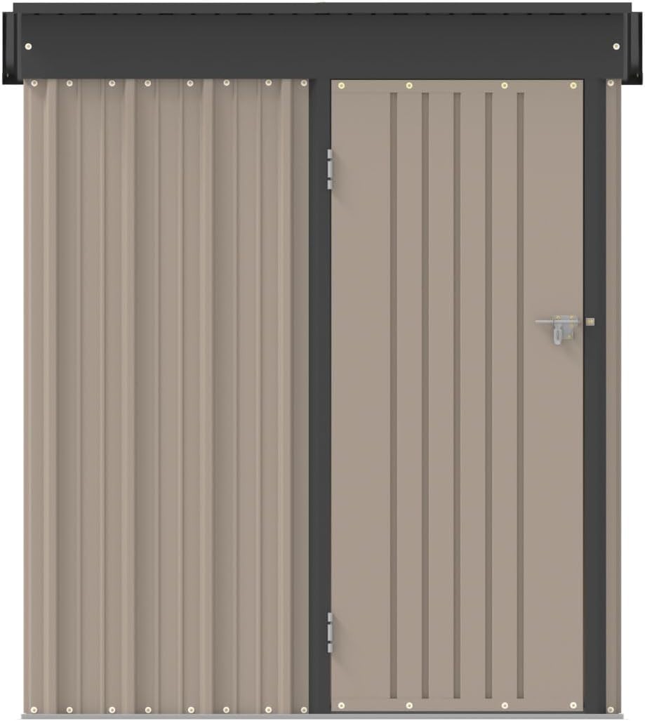 3x5 ft Metal Garden Shed Outdoor Storage Lockable Rustproof Tool Shed