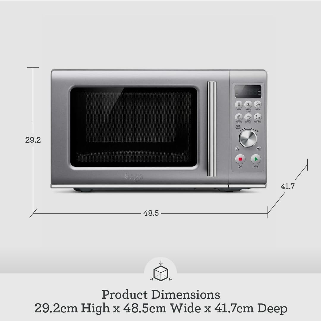 Sage Compact Wave Soft Close Microwave 25L Silver, Child Lock, 800W
