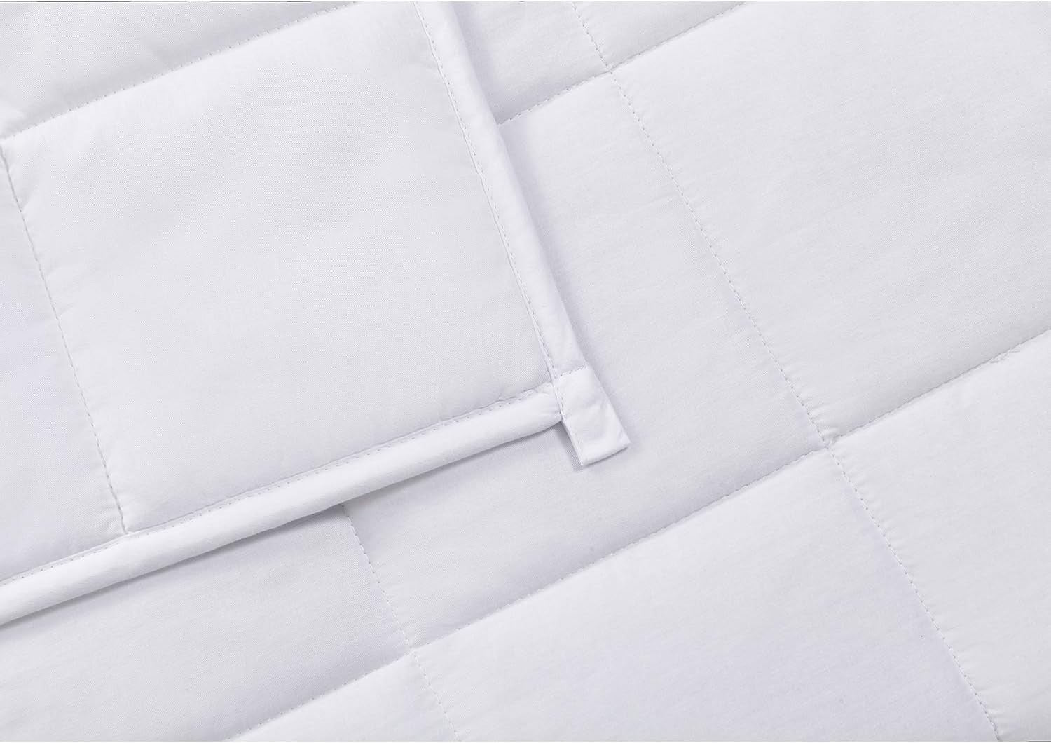 Weighted Blanket 60x80", 15lbs Cotton Glass Beads, Breathable, White