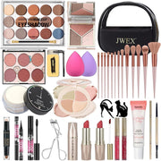 34pc Makeup Kit – Eyeshadow, Lipstick, Brushes & Travel Bag