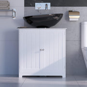 White Under Sink Bathroom Cabinet 60x30x60cm Wooden Storage Cupboard