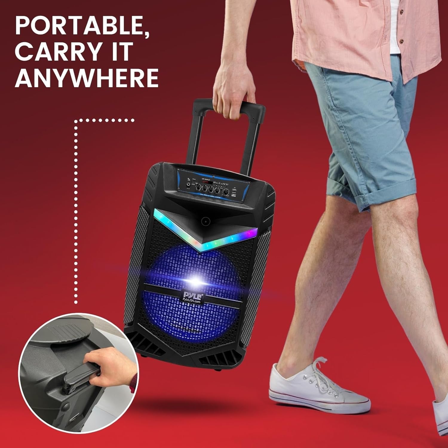 1200W Portable Bluetooth Karaoke Machine with Subwoofer & Mic