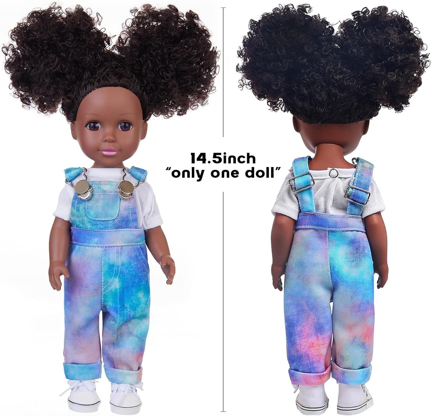 14 Inch Black Baby Doll Silicone Poseable w Clothes Accessories