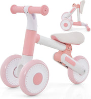 Baby Balance Bike Foldable Toddler Walker Adjustable Seat 1-3 Years Pink