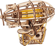 Wooden 3D Puzzle Airship Model with Moving Parts - Brain Teaser for Adults