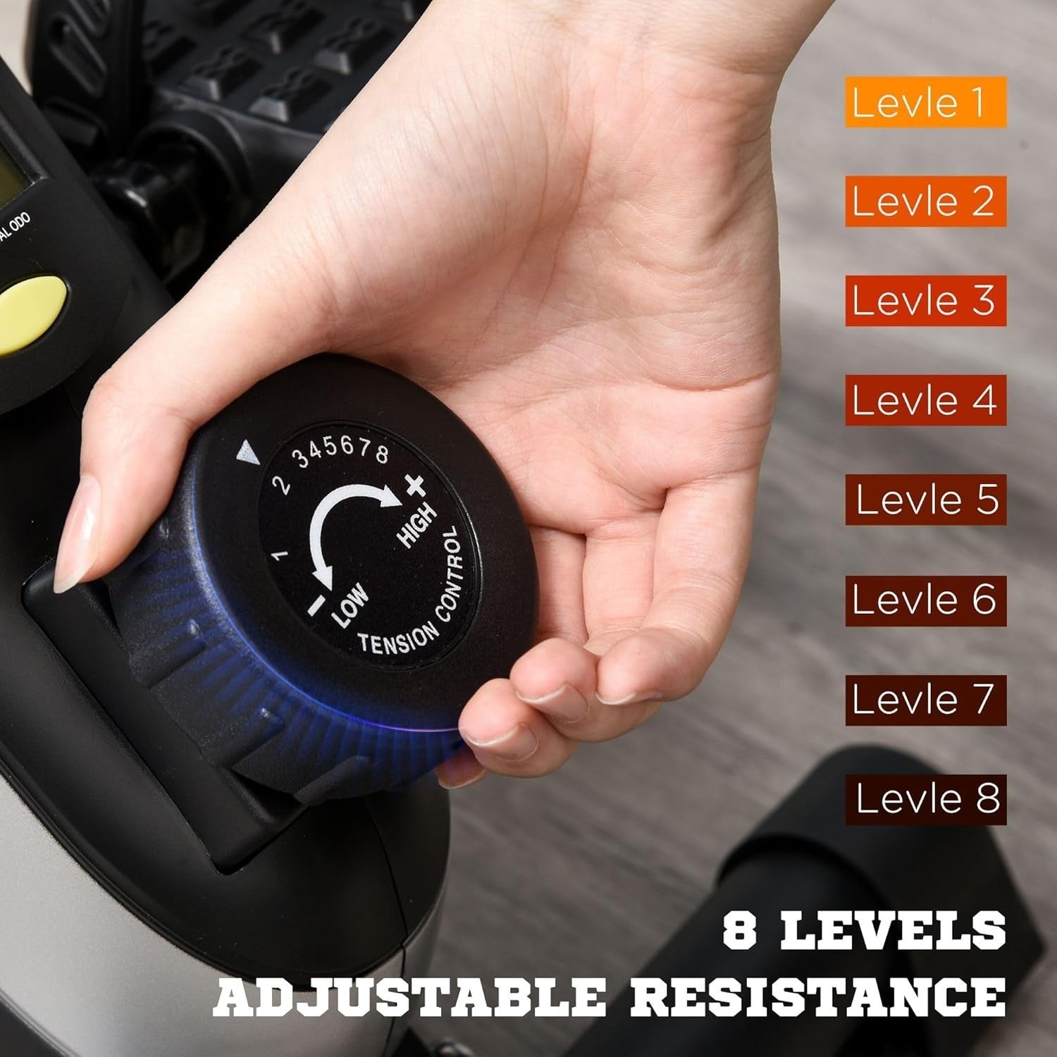 Mini Pedal Exerciser Under Desk Bike 8-Level Magnetic Resistance LCD Black