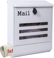 Lockable Wall Mounted Mailbox White – Weatherproof, Secure, Vintage Style