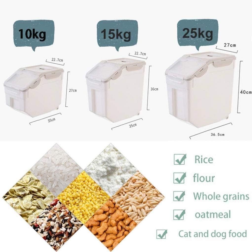 10KG Airtight Rice Storage Container Moistureproof Grain Dispenser Bin