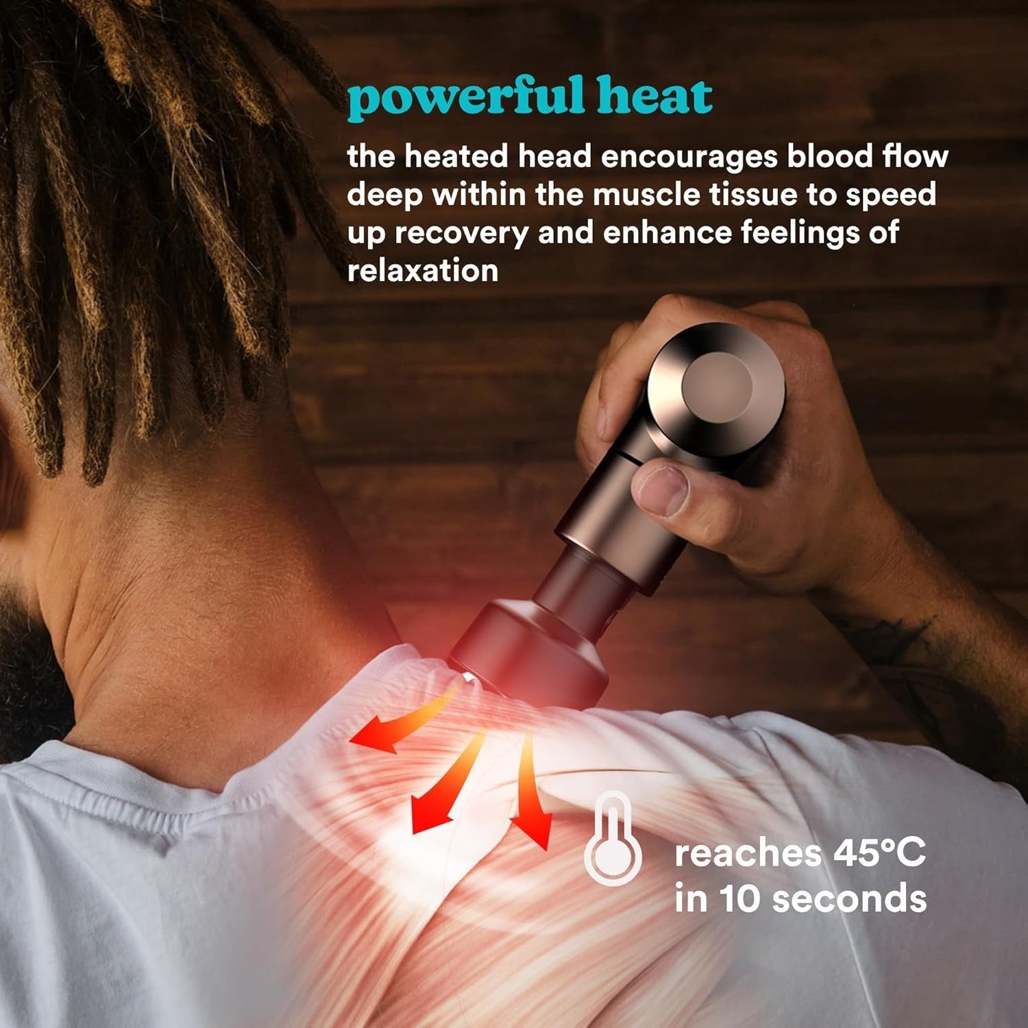 Luxury Mini Heated Massage Gun Deep Tissue Muscle Relief Travel Size