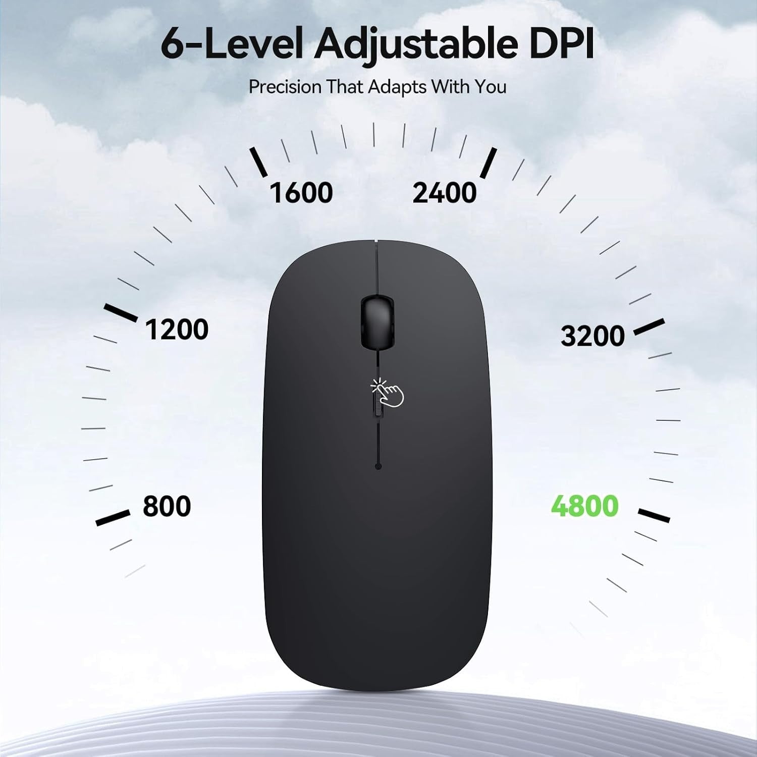 Slim Bluetooth Wireless Mouse Rechargeable 4800 DPI USB-C Silent