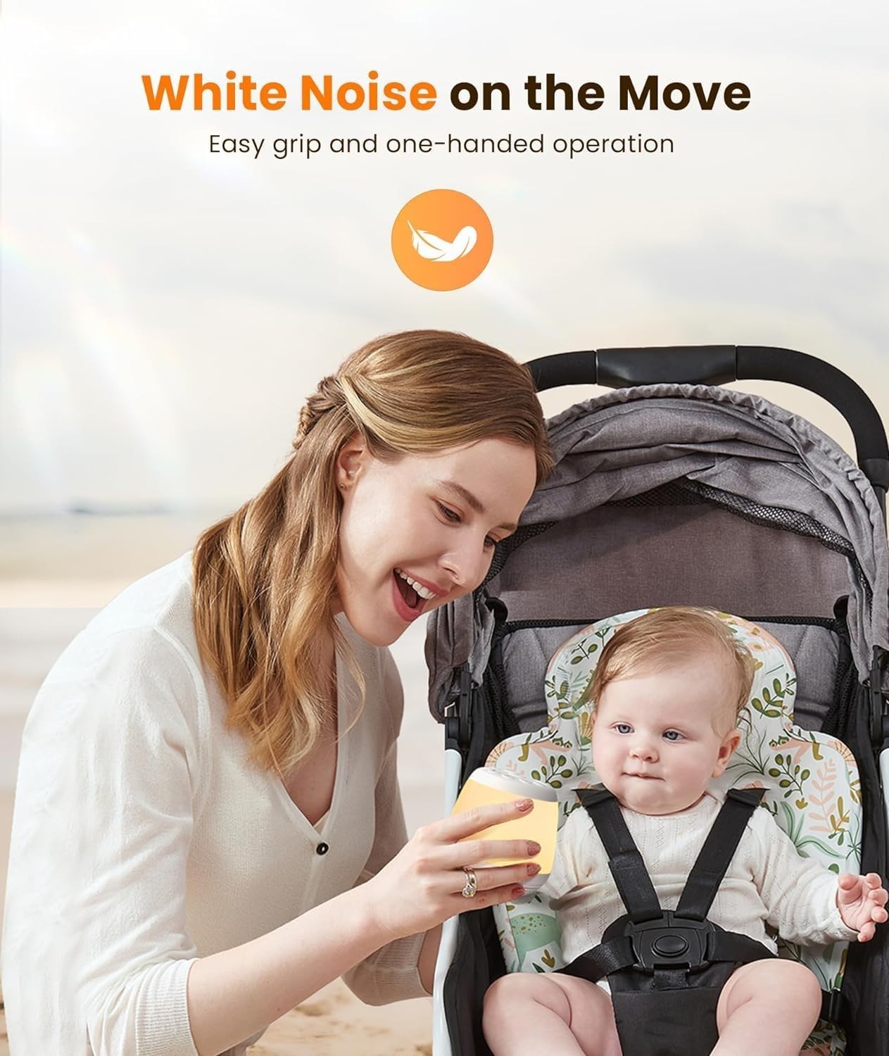 White Noise Machine with Night Light – 24 Soothing Sounds for Baby & Travel