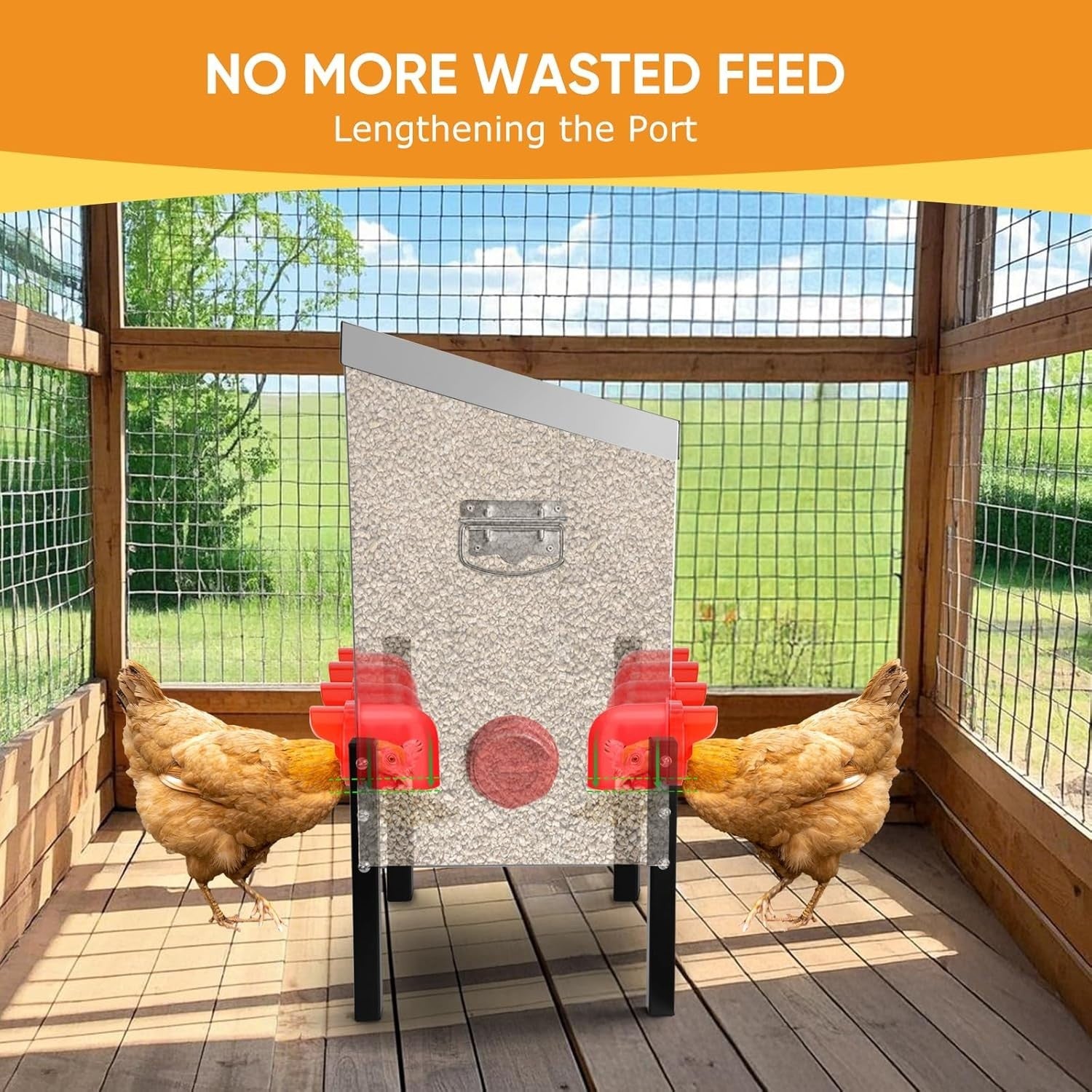 95lb Chicken Feeder 10 Port Galvanised Metal No Waste