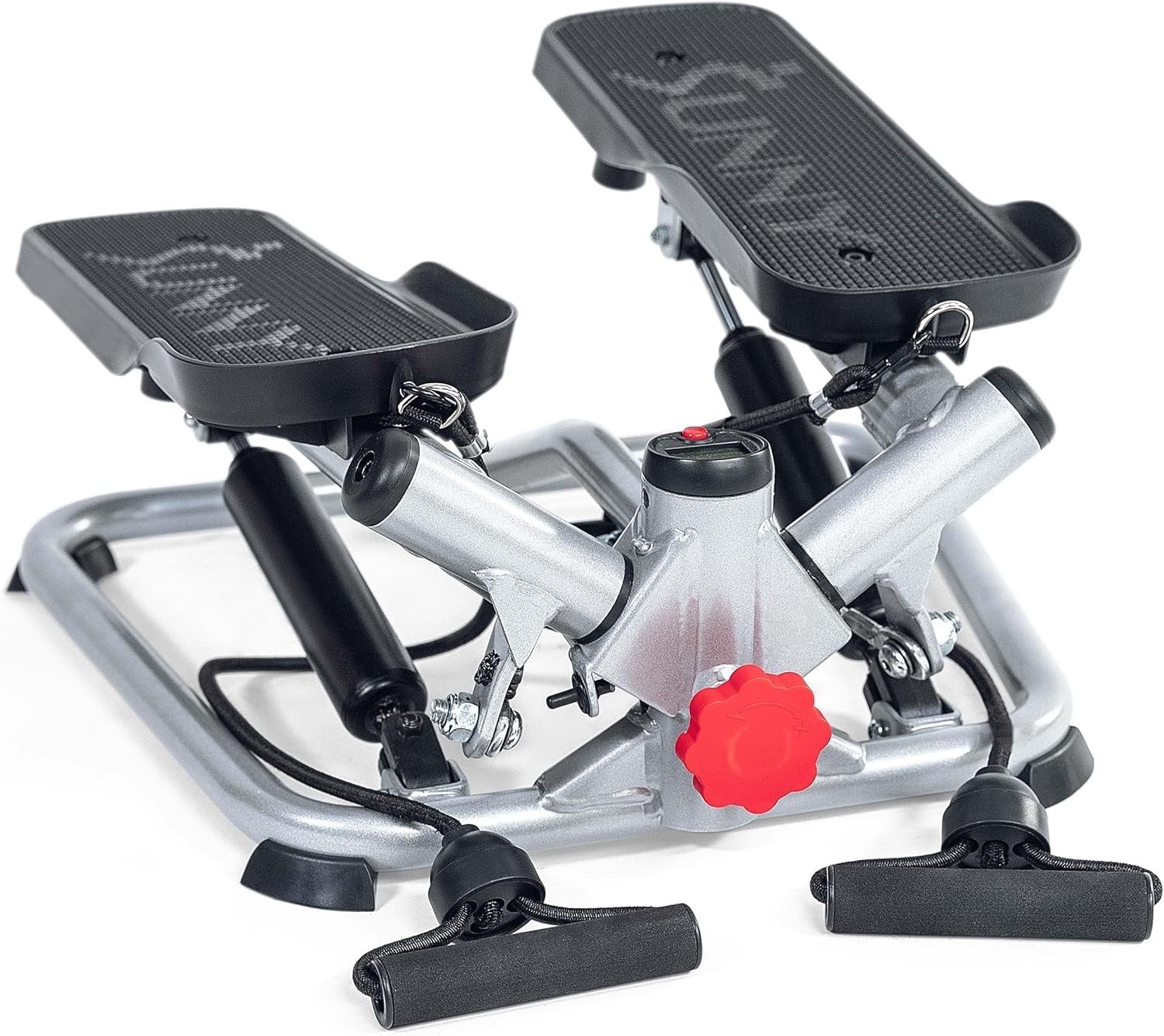 Twist Mini Stair Stepper for Home w/ LCD Monitor, Bands & Quiet Hydraulics