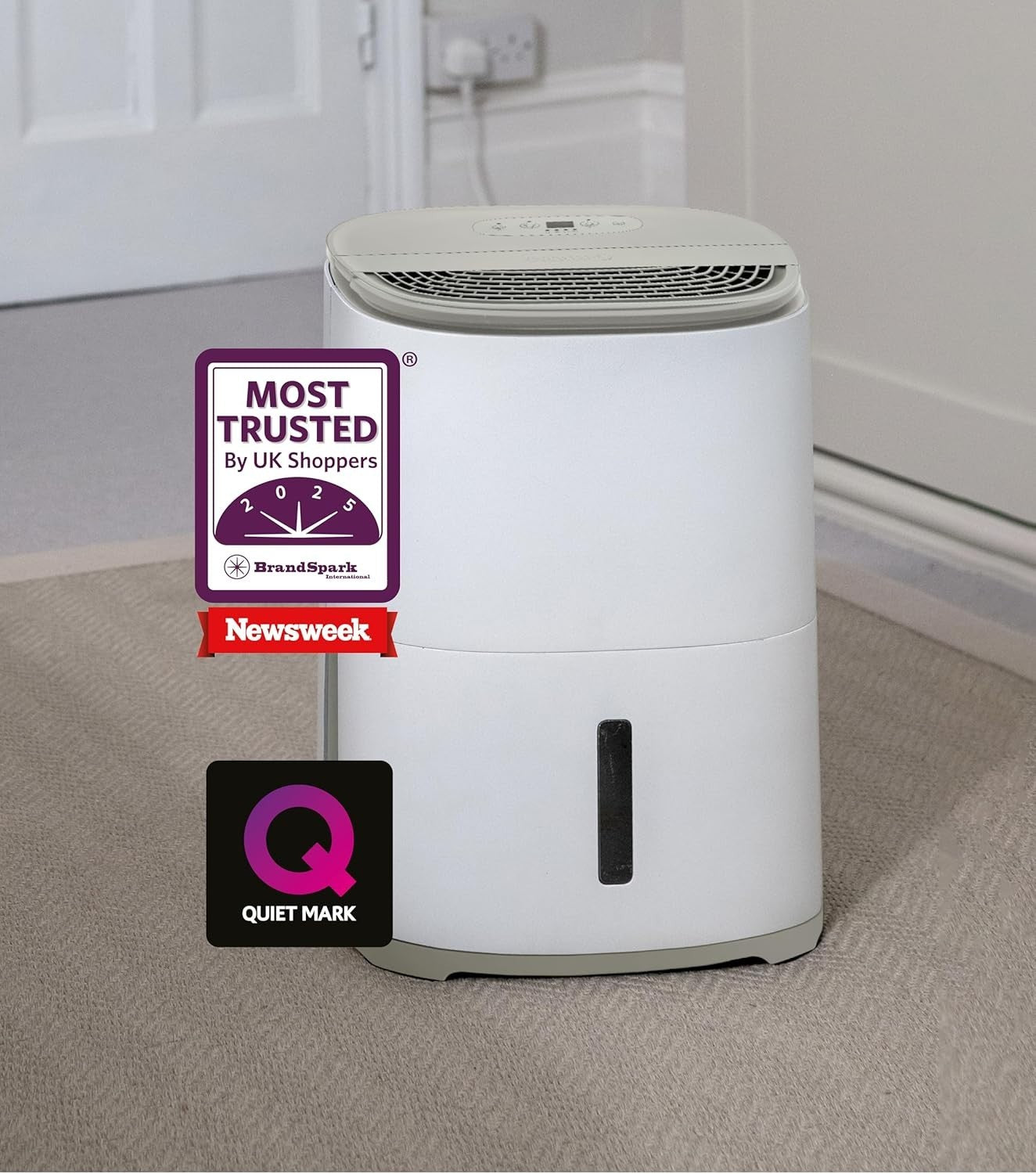 Compact 6L Dehumidifier with HEPA Air Purifier 32dB Bedroom Flat