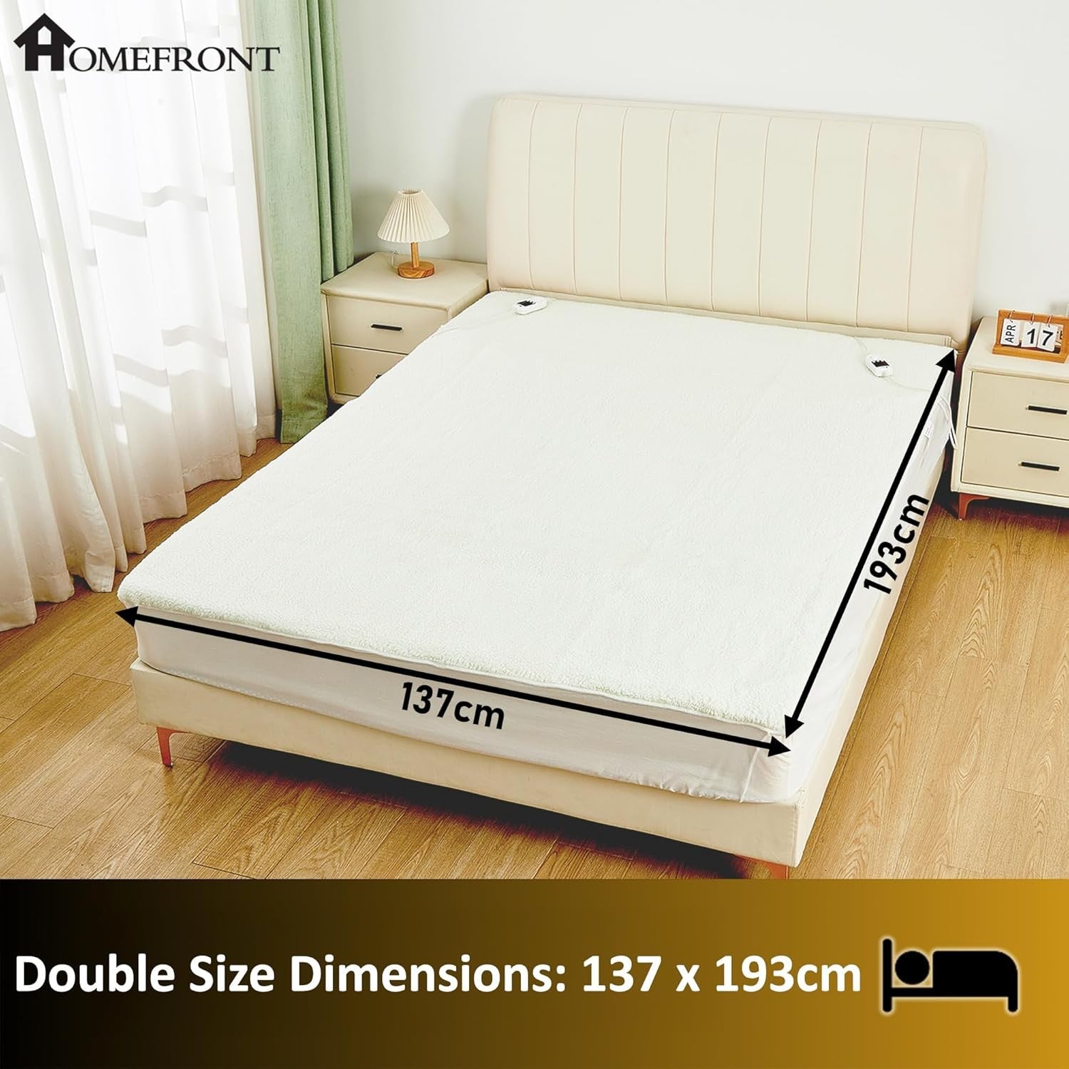 Double Electric Blanket Fitted Mattress Cover Dual Control Fast Heat Auto Shut O