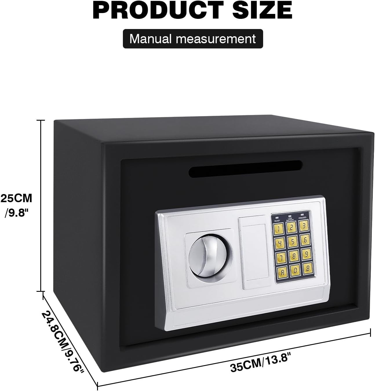 16L Digital Drop Safe Box Electronic Keypad Cash Deposit Security