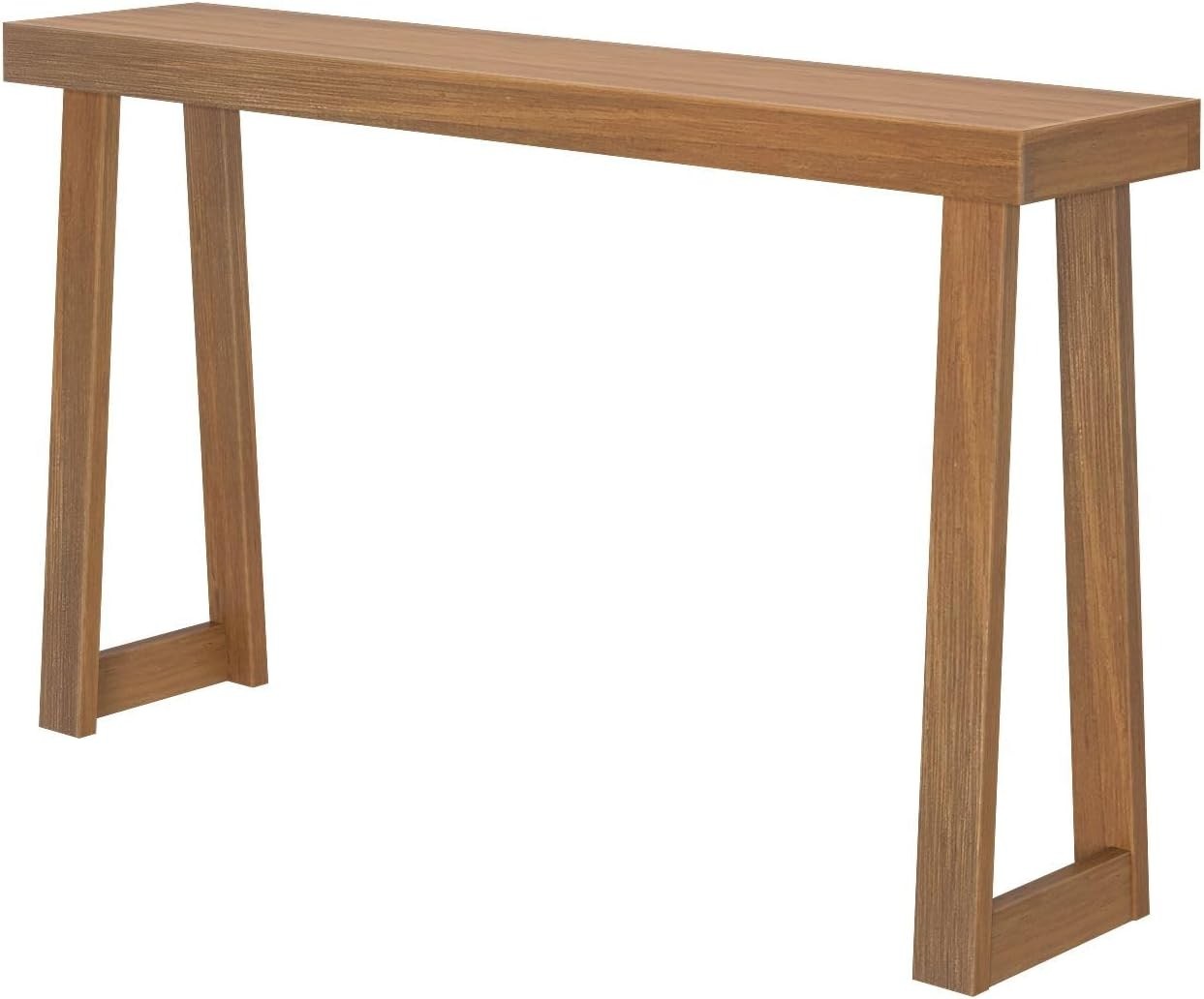 56 Inch Solid Wood Console Table – Slim Entryway Sofa Accent, Pecan