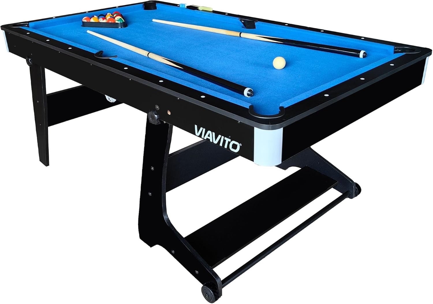 6FT Folding Pool Table Billiards Set Portable Home Game w Cues Balls