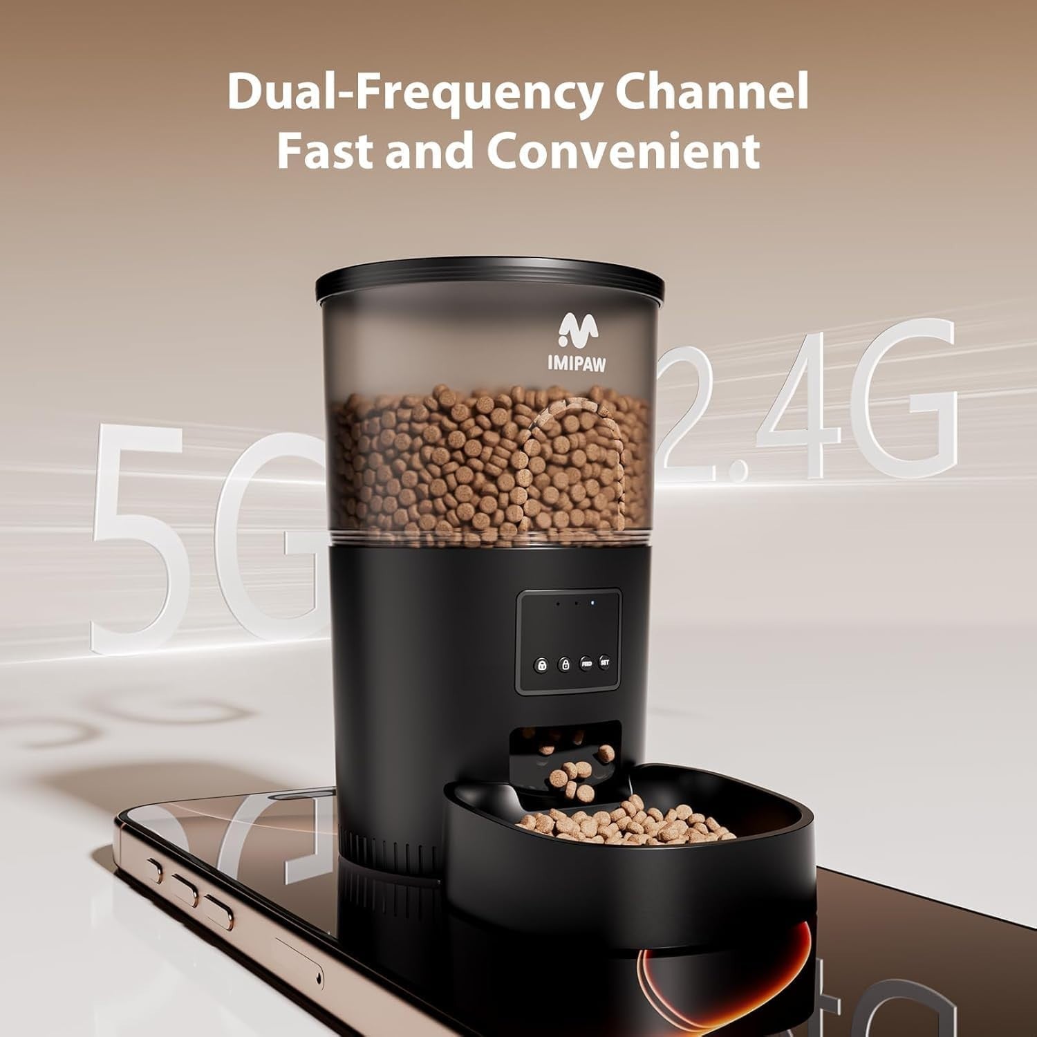 5G WiFi Automatic Pet Feeder App Control Timer Food Dispenser