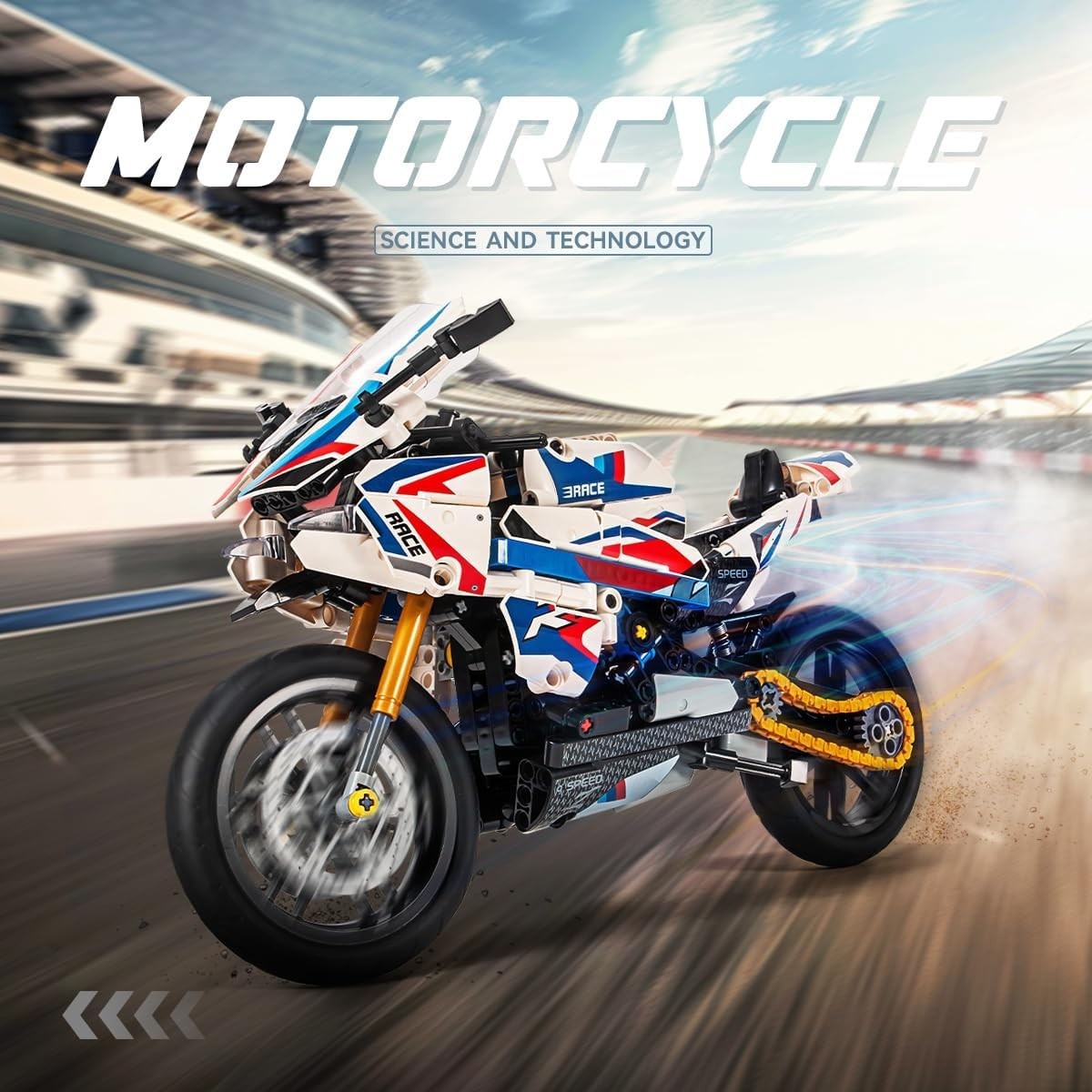 2-in-1 Motorbike & Plane Building Kit with 521 Pieces, Fun & Educational