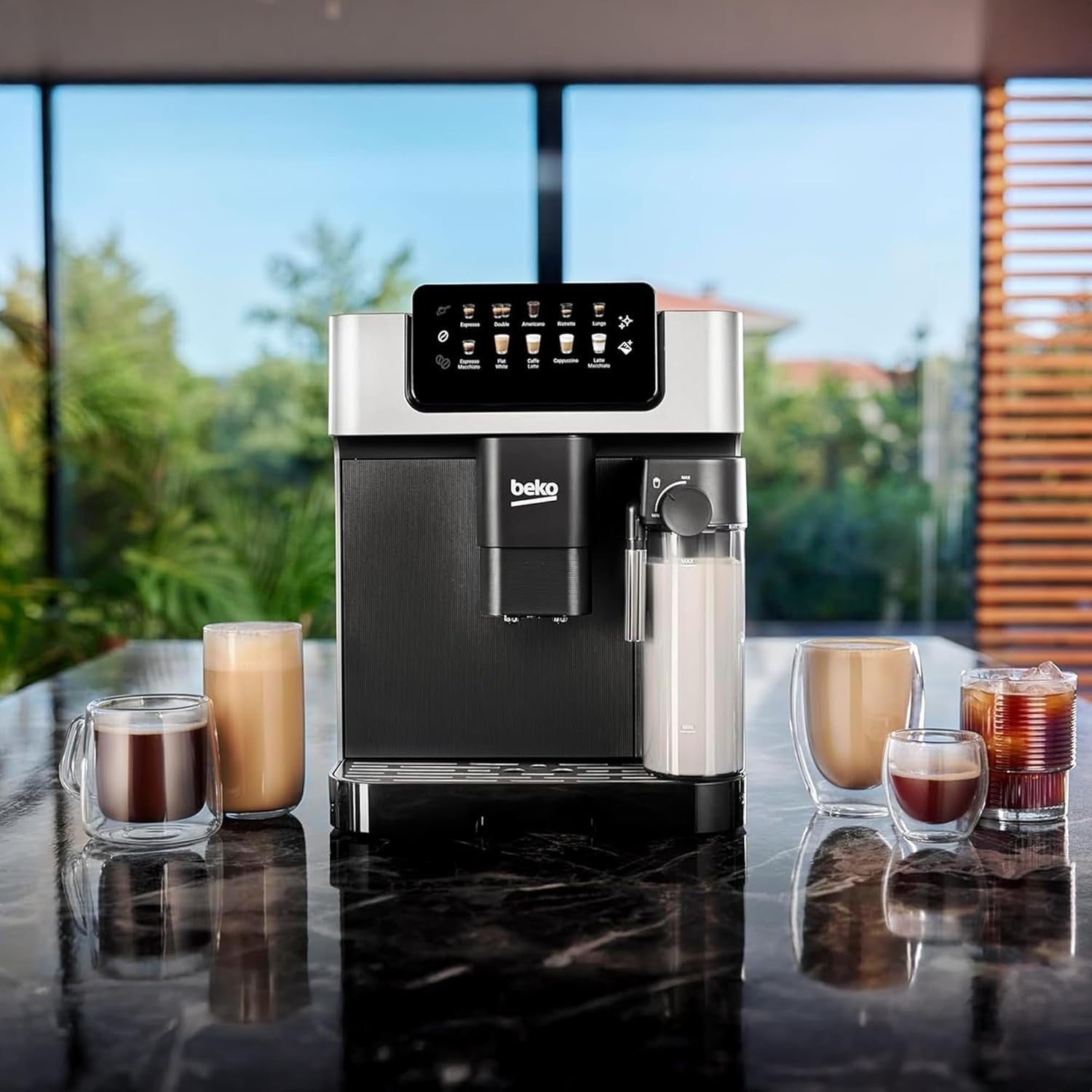 Automatic Bean-to-Cup Coffee Machine | Touch Display | Milk System | 19 Bar | 2L
