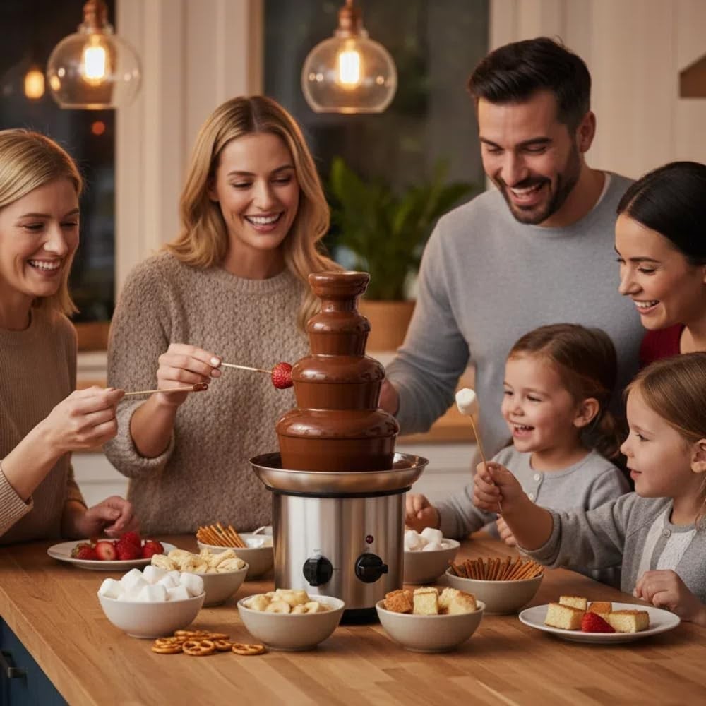 4 Tier Chocolate Fountain Machine Electric Fondue Maker Party Melter