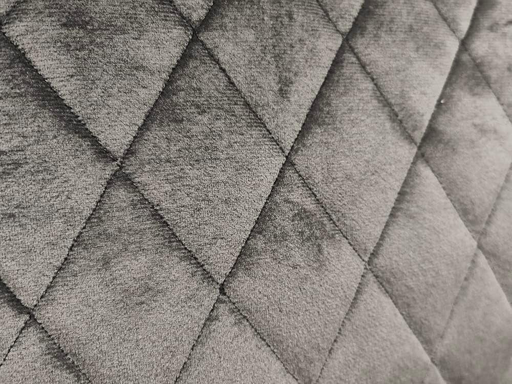 Grey Plush Velvet Corner Sofa RH L-Shape 3-4 Seater with Chrome Feet