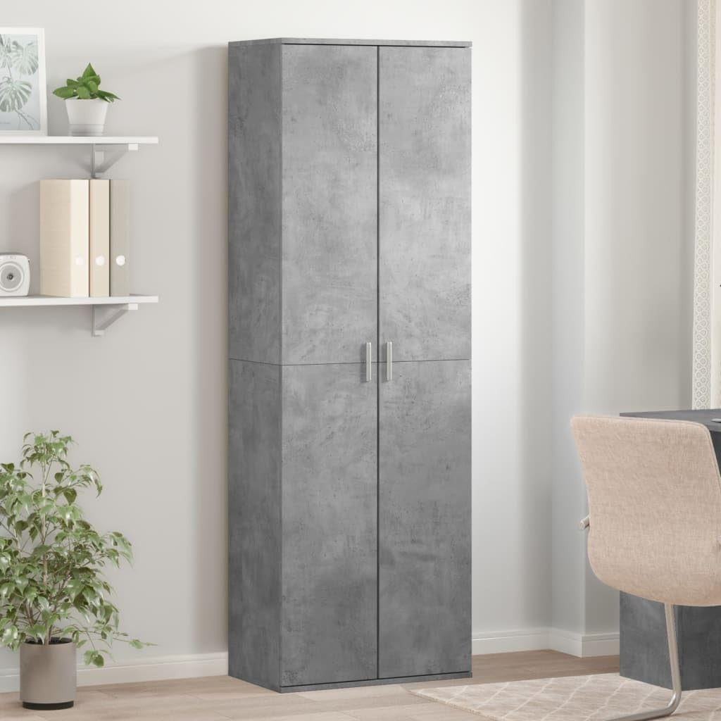 Tall Concrete Grey Storage Cabinet 60x35x180cm – Slim Modern Unit