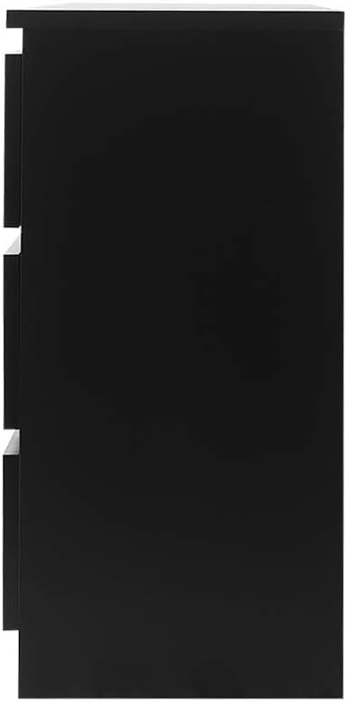 Wide 6 Drawer Black Chest Modern Bedroom Storage Cabinet Large Dresser