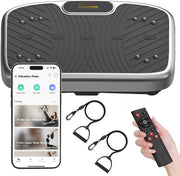 Gray App-Controlled Vibration Plate Exercise Machine 200 Speeds 450lb