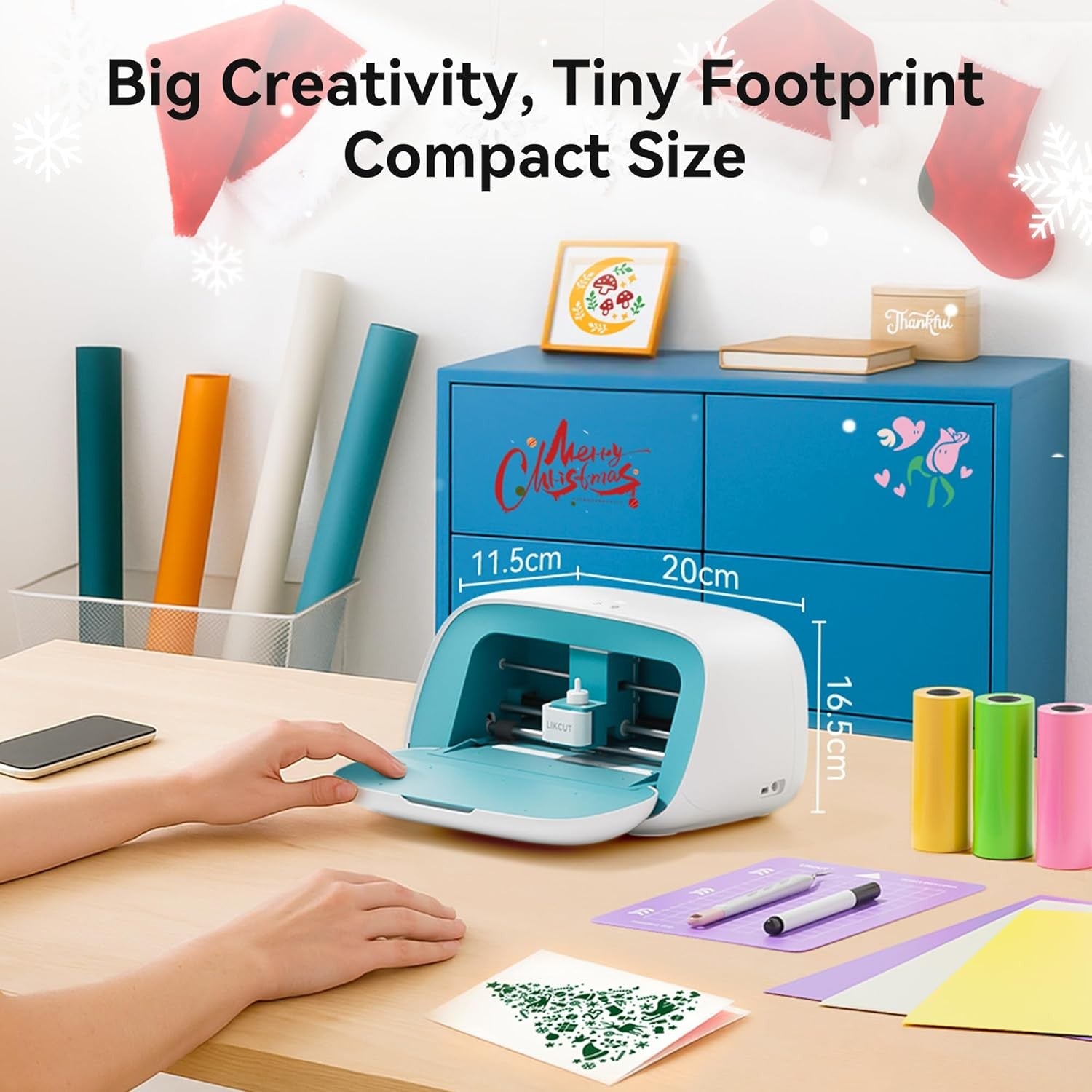 Smart Vinyl Cutting Machine Starter Bundle for Stickers Cards & Home Crafts
