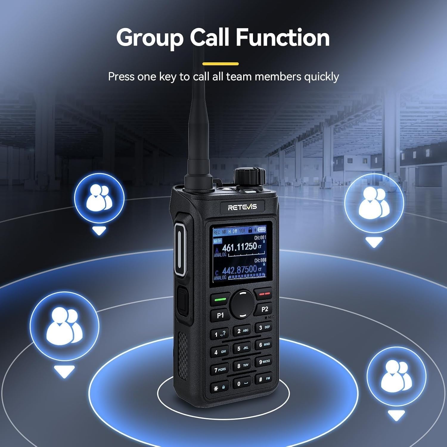 Dual Band Walkie Talkies 2 Pack High Power Long Range 2000mAh Type-C
