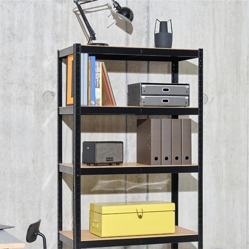 5-Tier Garage Shelf Unit 180x90x40cm Adjustable Heavy-Duty MDF + Steel